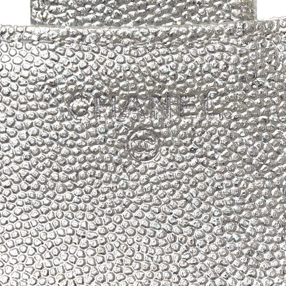 Chanel Metallic Caviar Quilted Compact Flap Wallet Silver 7 of 14