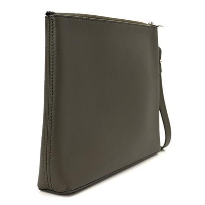 Louis Vuitton Grained Calfskin Aerogram Takeoff Pouch Grey 3 of 8