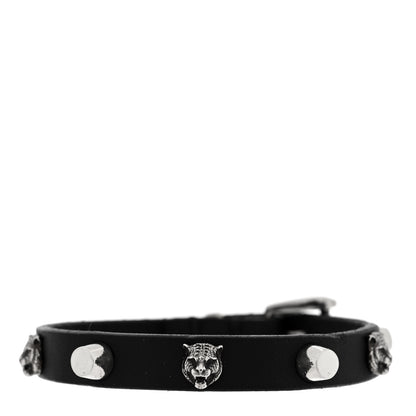 Gucci Calfskin Feline Heads Bracelet L Black 1 of 4