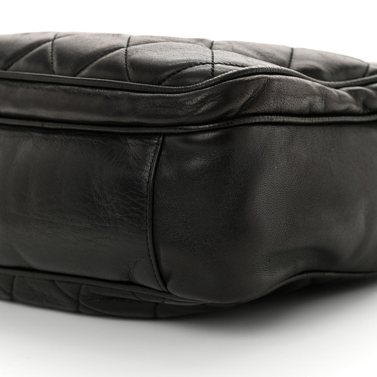 Lambskin Quilted CC Shoulder Bag Black