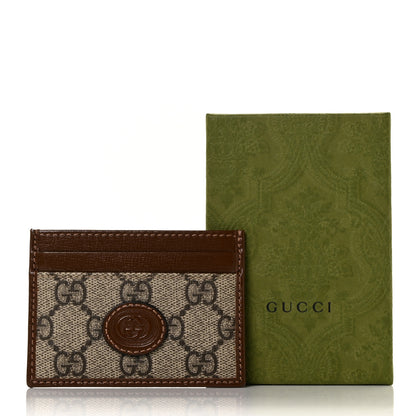 Gucci GG Supreme Monogram Azalea Calfskin Retro Interlocking G Card Holder Beige Ebony Brown Sugar 9 of 9