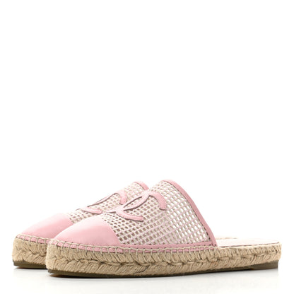 Chanel Mesh Grosgrain CC Espadrilles Mule 39 Pink 3 of 7
