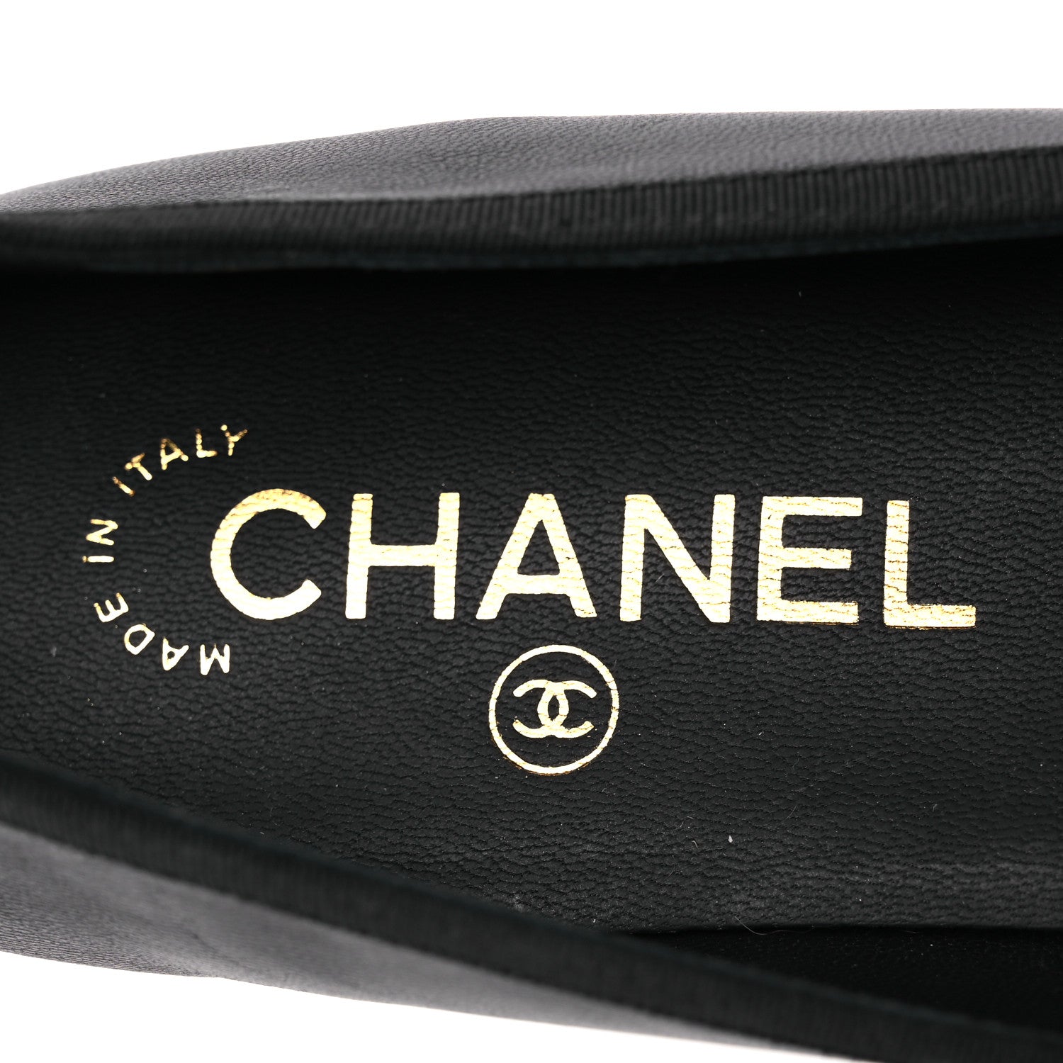 Chanel Goatskin Cap Toe Bow CC Ballerina Flats 38.5 Black 9 of 12