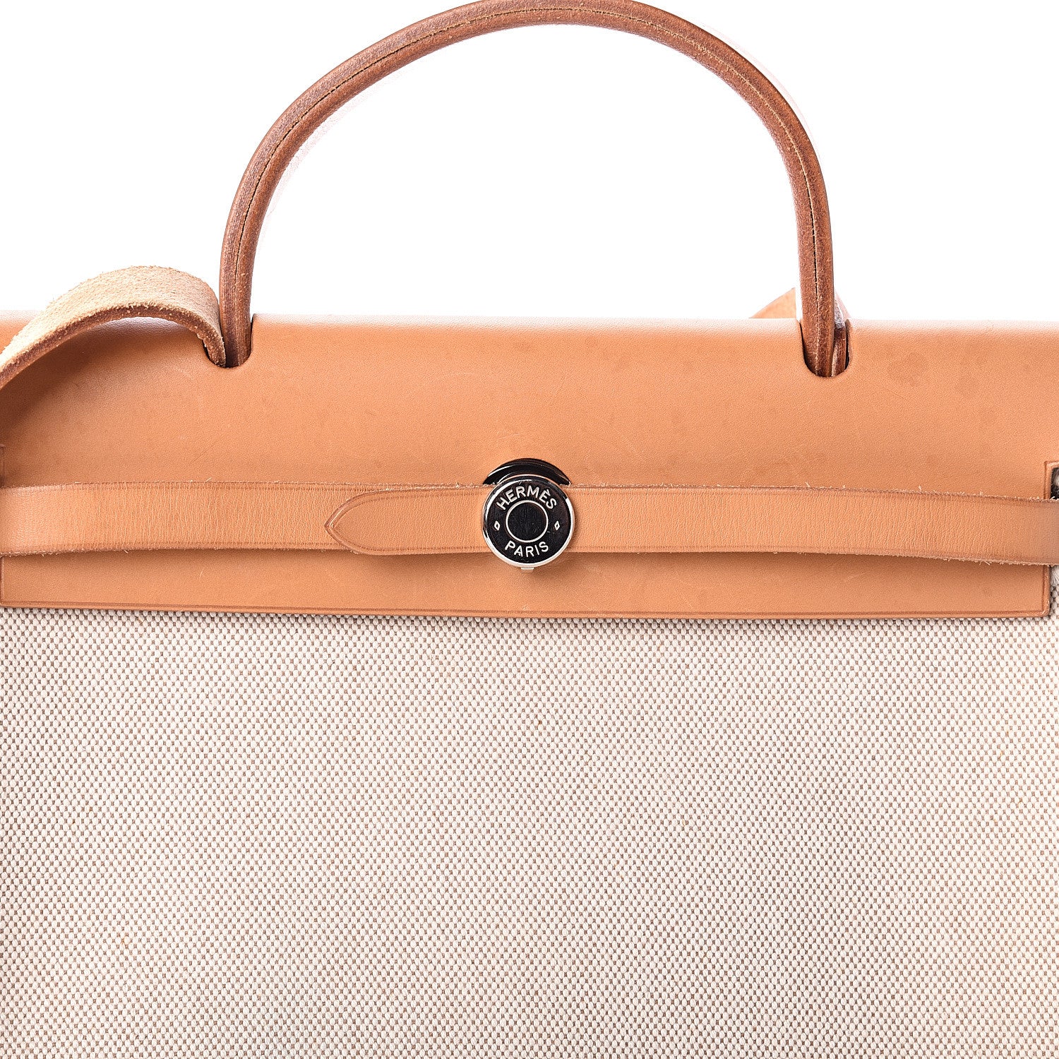 Hermes Toile Vache Calfskin Herbag 30 PM Natural 6 of 8