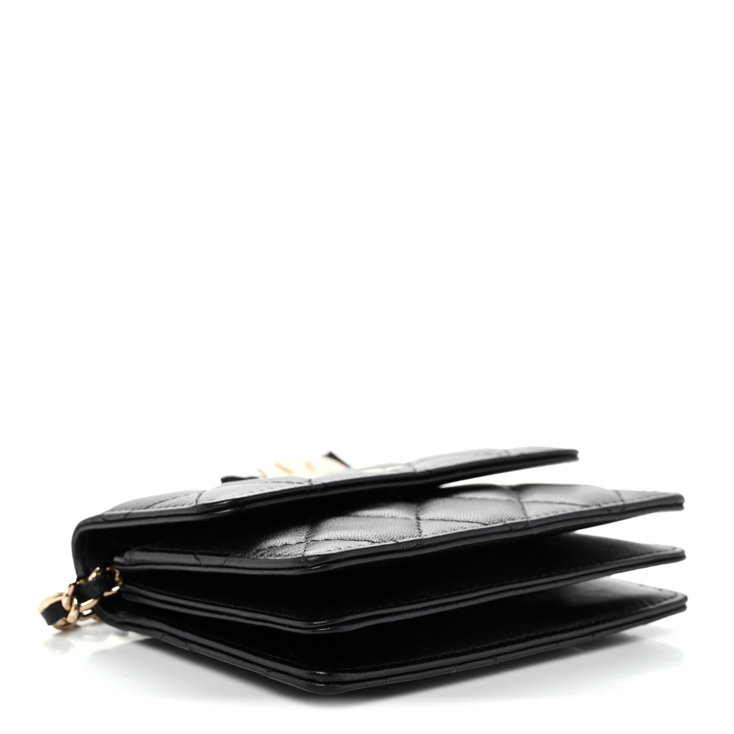 Chanel Lambskin Quilted My Chanel Lady Card Holder On Chain Black 4 of 10