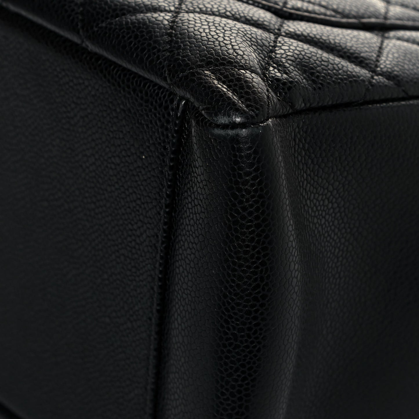 Caviar Quilted Grand Shopping Tote GST Black