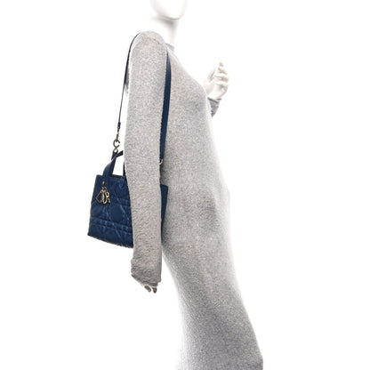 Christian Dior Calfskin Macrocannage Small Toujours Vertical Tote Ocean Blue 2 of 10