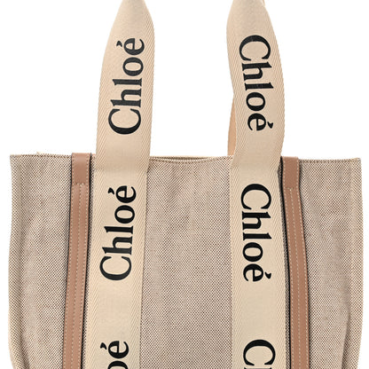 Chloe Linen Calfskin Medium Woody Ribbon Tote Argil Brown 8 of 14