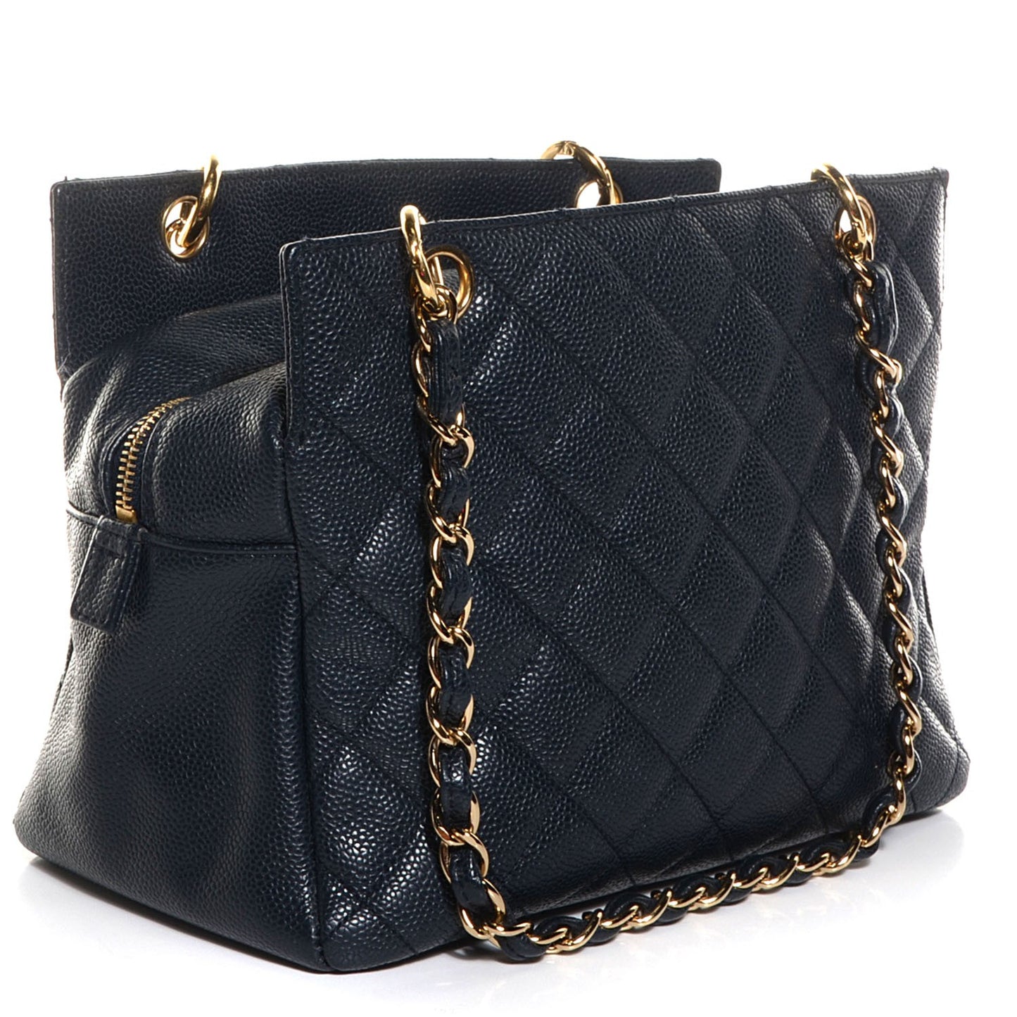 Caviar Quilted Petit Timeless Tote PTT Navy