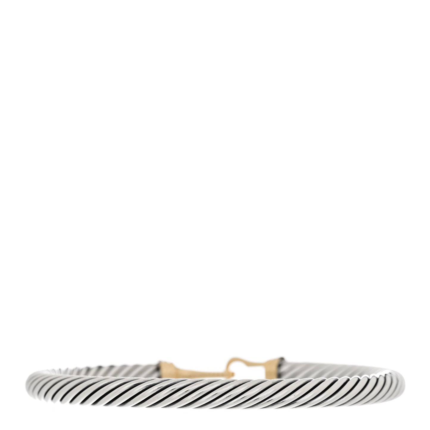 Sterling Silver 14K Yellow Gold 5mm Cable Buckle Bracelet
