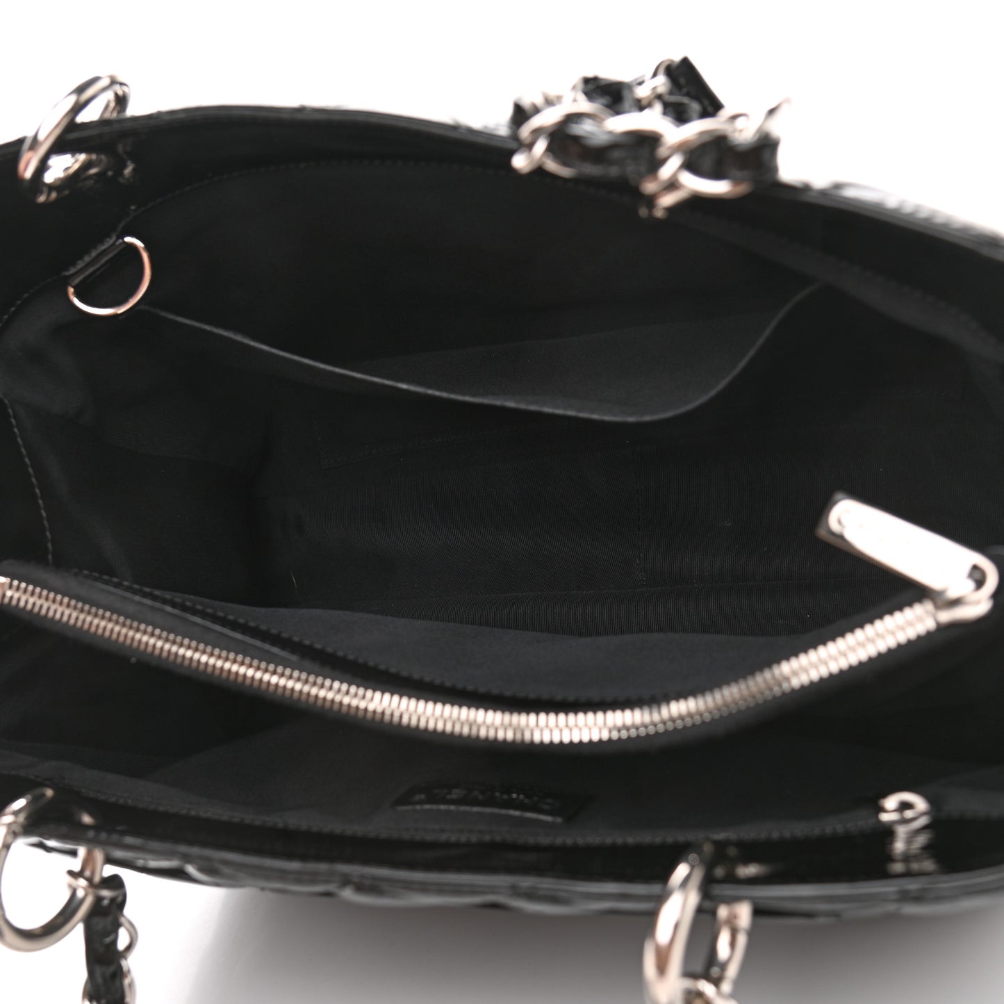 Patent Quilted Grand Shopping Tote GST Black