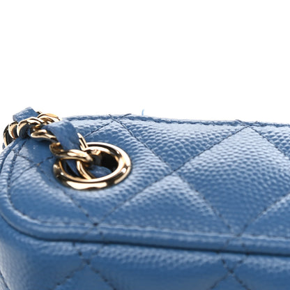 Chanel Caviar Quilted Phone Holder With Chain Blue 11 of 13