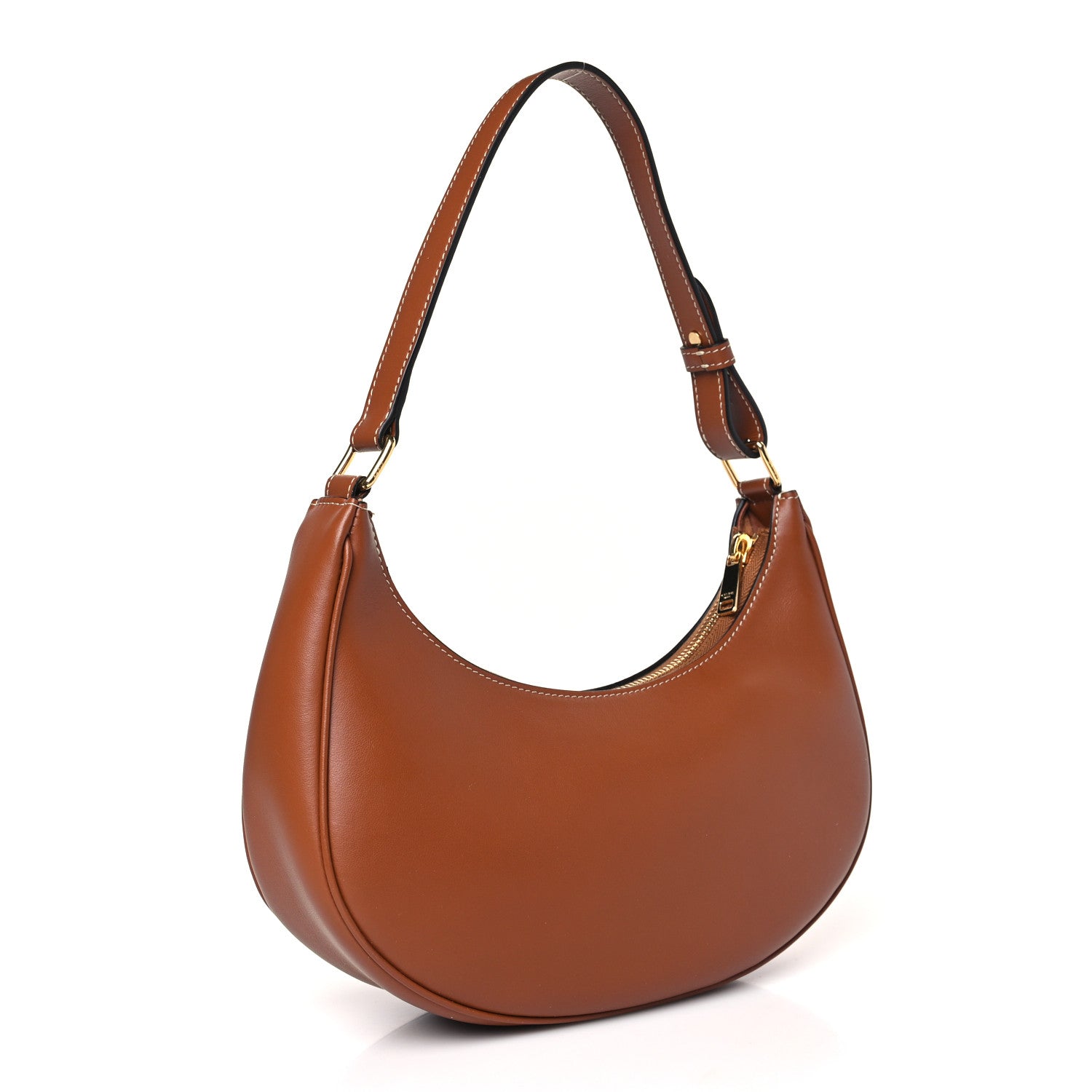 Celine Smooth Calfskin Triomphe Embroidered Ava Shoulder Bag Tan 3 of 9