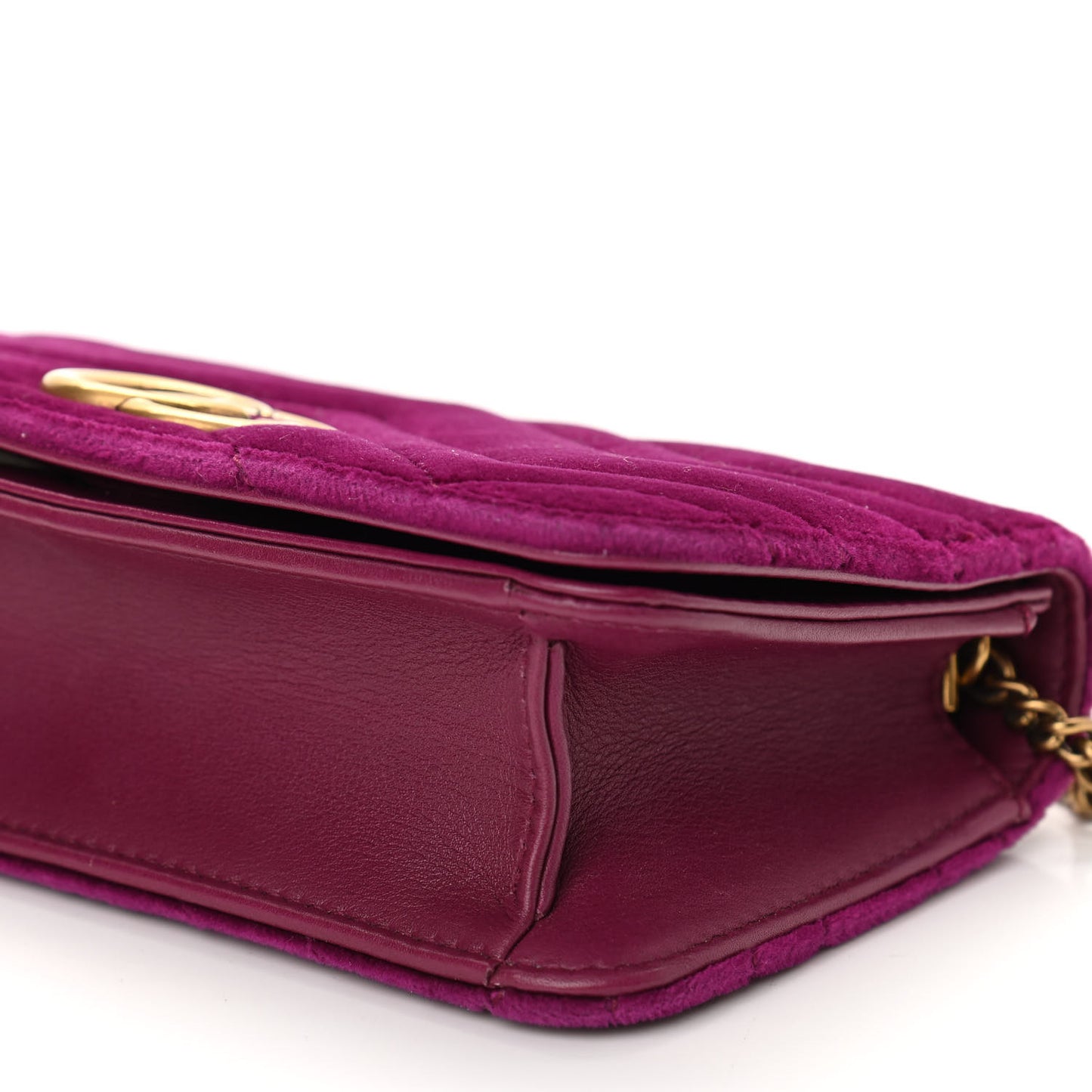 Velvet Matelasse GG Marmont Mini Bag Fuchsia Violet Cyclamen