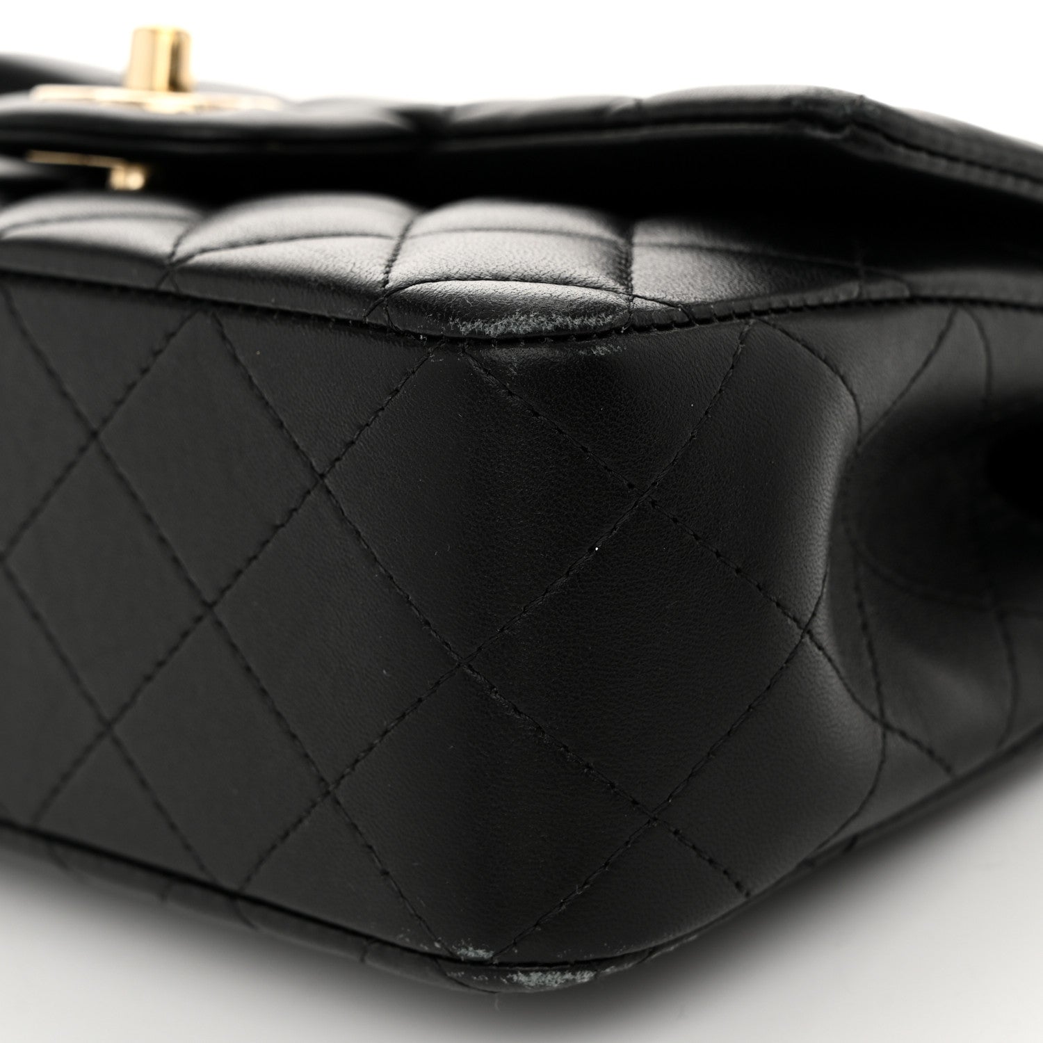 Chanel Lambskin Quilted Mini Top Handle Rectangular Flap Black 10 of 12