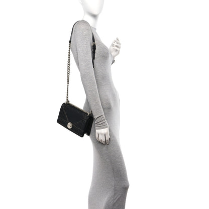 Christian Dior Grained Calfskin Perforated Diorama Flap Bag Black 2 of 10