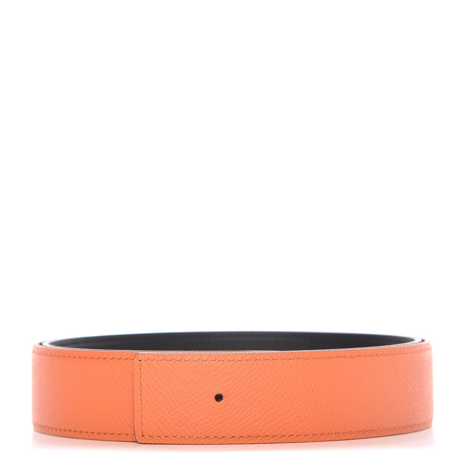 Hermes Swift Epsom 32mm Belt Strap 85 Black Orange 1 of 6