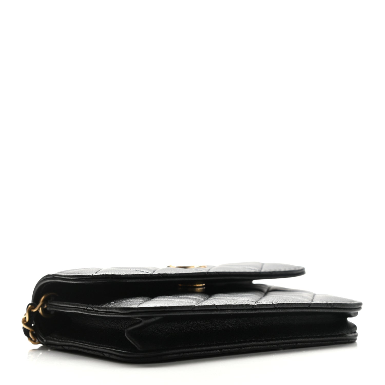 Chanel Lambskin Quilted Pearl Crush Clutch With Chain Black 4 of 13
