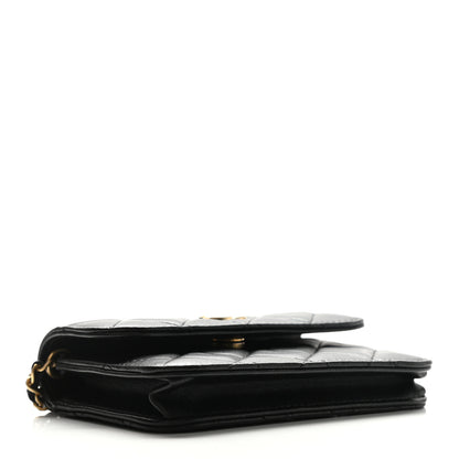 Chanel Lambskin Quilted Pearl Crush Clutch With Chain Black 4 of 13