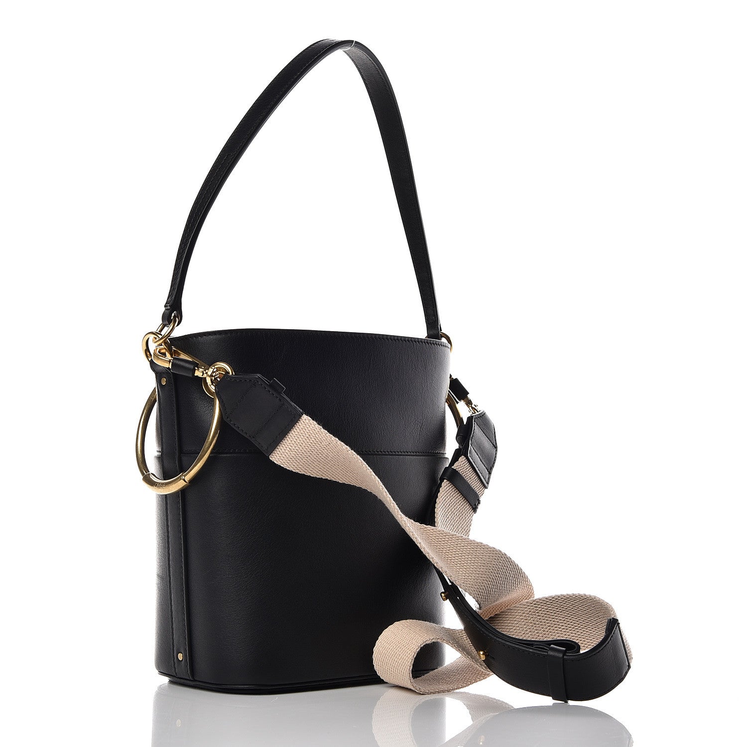 Chloe Smooth Calfskin Small Roy Bucket Bag Black 3 of 12