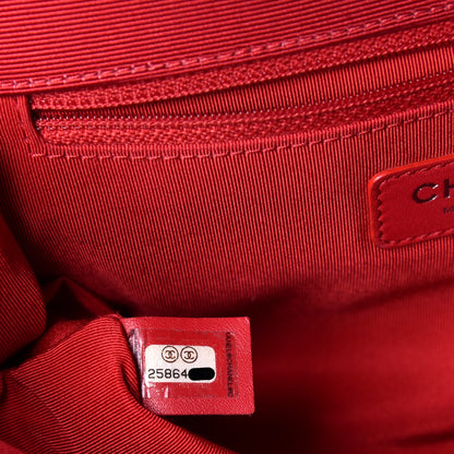 Chanel Crumpled Calfskin Flap Bag Red 7 of 9