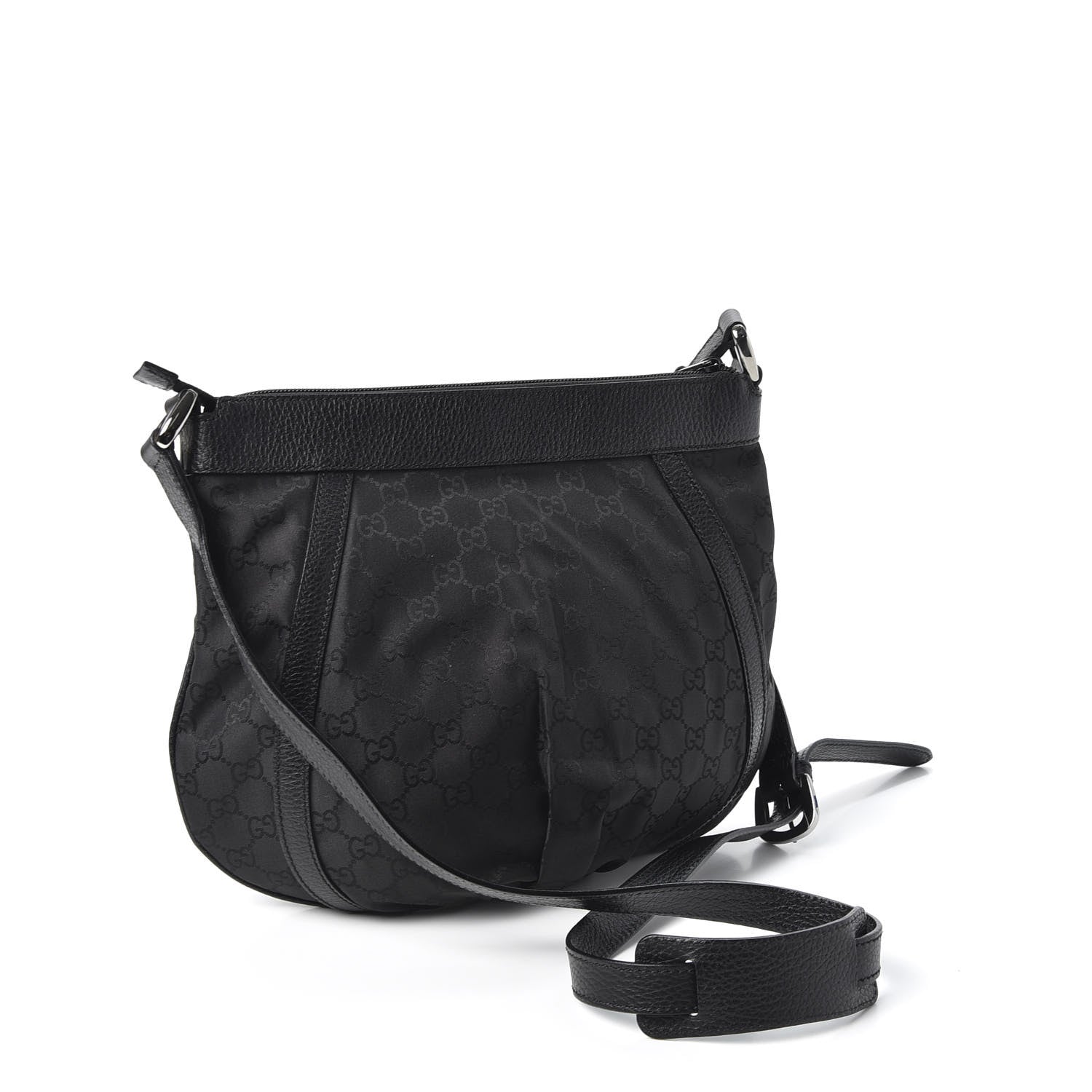 Gucci Nylon Monogram Small D Silver Ring Messenger Black 2 of 9