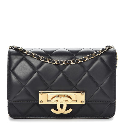 Chanel Lambskin Quilted Golden Class Wallet on Chain WOC Black 1 of 9