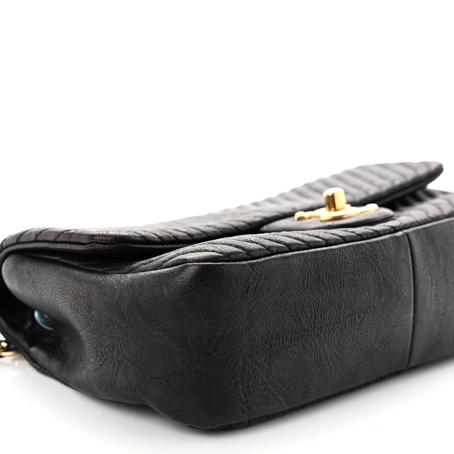 Chanel Calfskin Surpique Chevron Small Flap Black 9 of 10