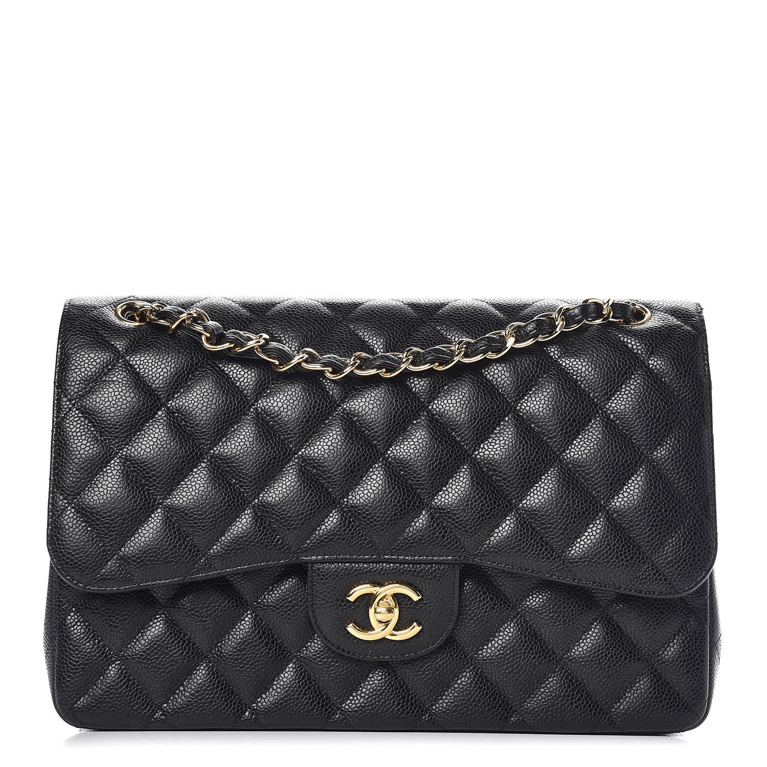 Chanel Caviar Quilted Jumbo Double Flap Black 1 of 13