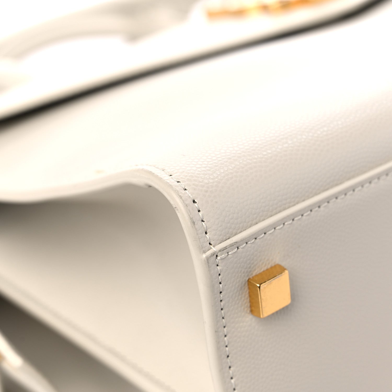 Saint Laurent Shiny Calfskin Medium Uptown Tote White 8 of 17