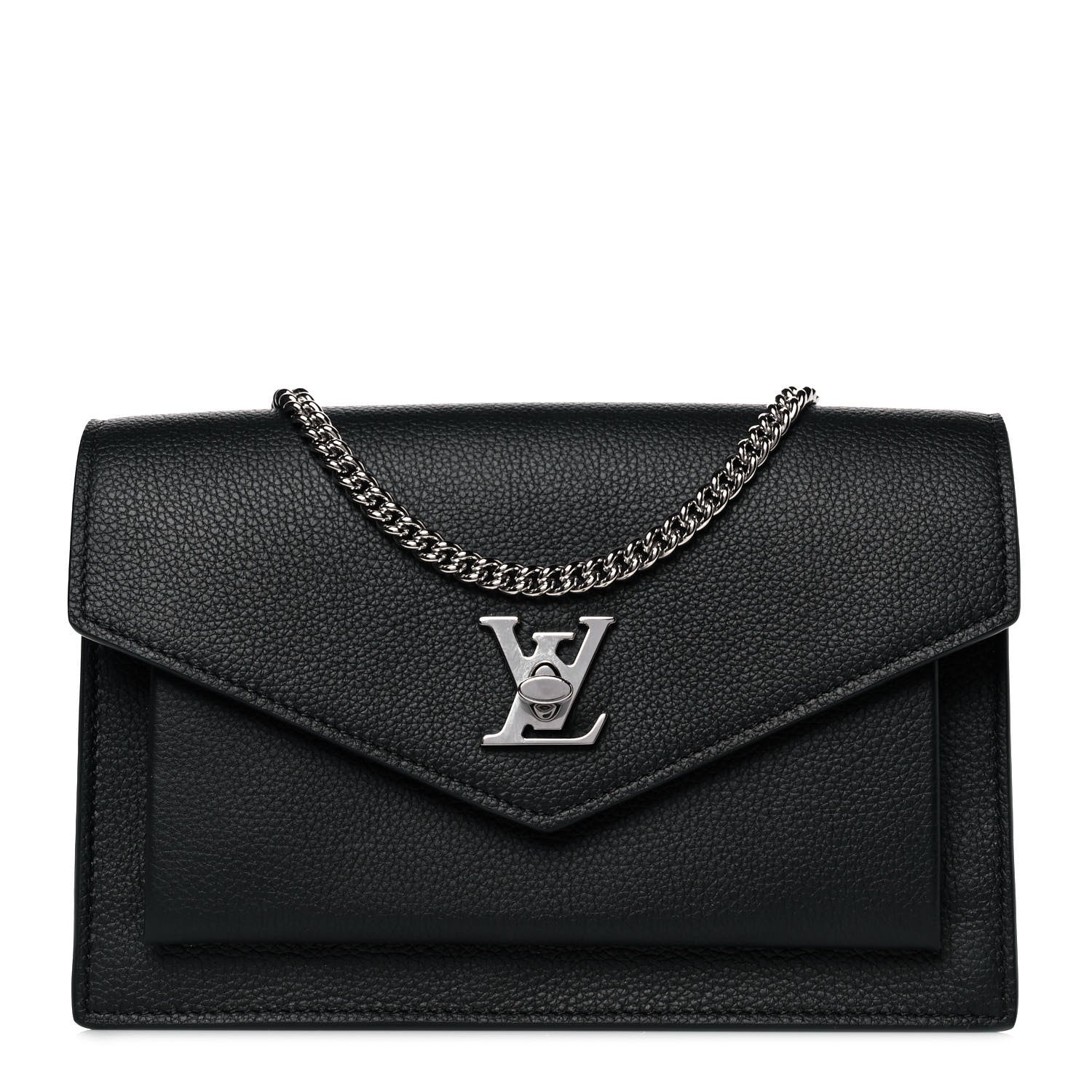Louis Vuitton Soft Calfskin My Lockme Chain Pochette Black 1 of 8
