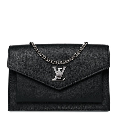 Louis Vuitton Soft Calfskin My Lockme Chain Pochette Black 1 of 8