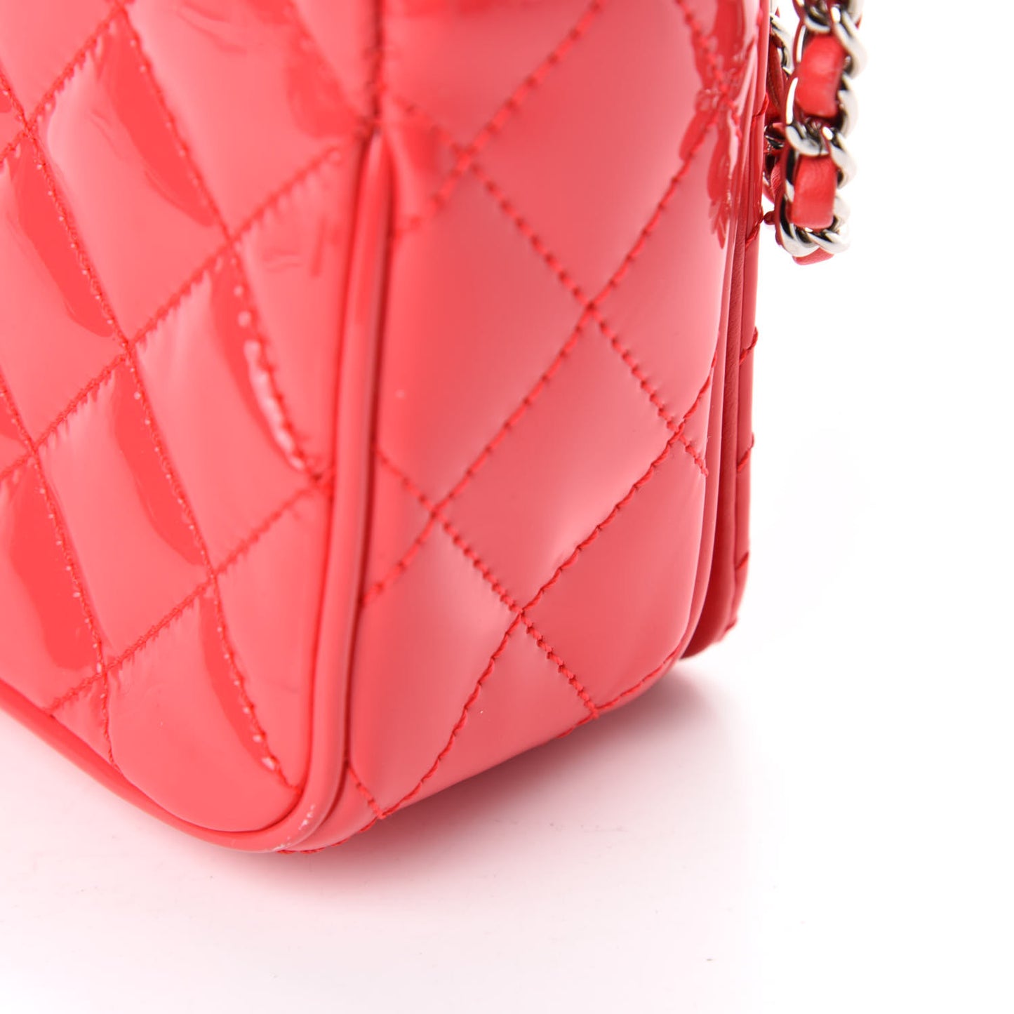 Patent Quilted Small Coco Boy Flap Pink