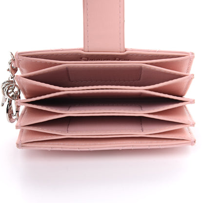 Christian Dior Patent Cannage Lady Dior 5-Gusset Card Holder Pink 5 of 9