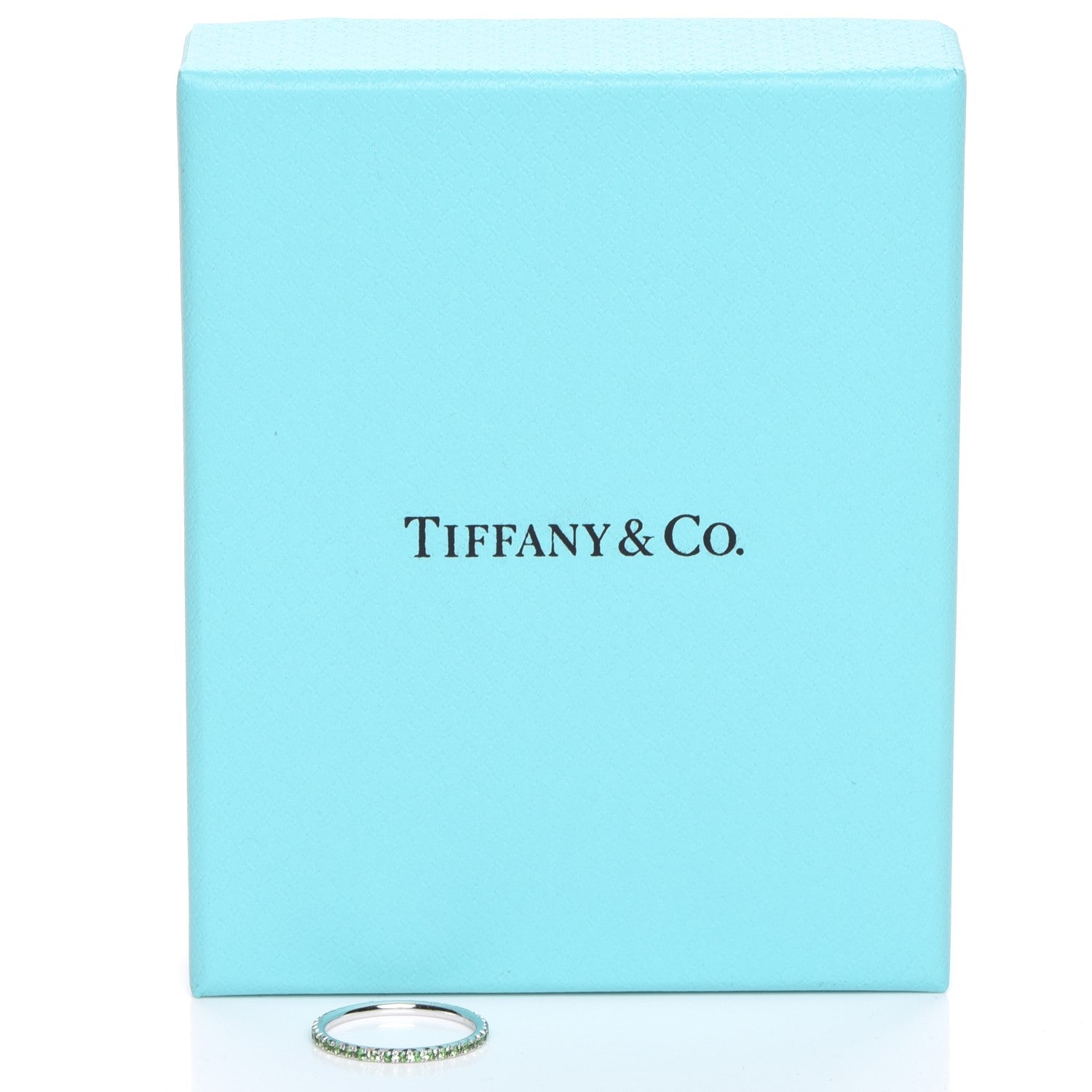 Tiffany 18K White Gold Tsavorite Metro Ring 3.75 5 of 5