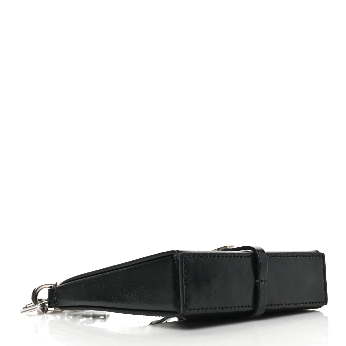 Brushed Calfskin Micro Cut Out Shoulder Bag Black