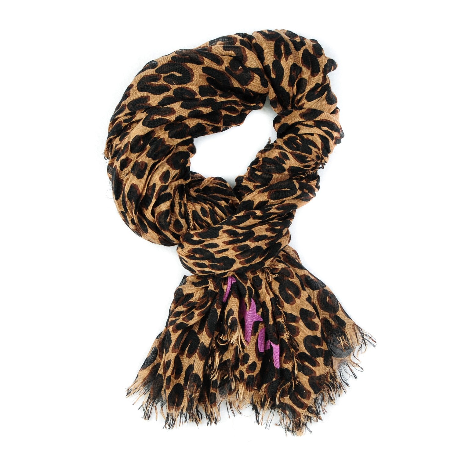 Louis Vuitton Cashmere Silk Leopard Stole Brown 1 of 9