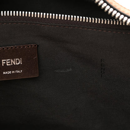 Fendi Canvas Logo Embroidered Duffle Bag Grezzo Cuoio 11 of 18
