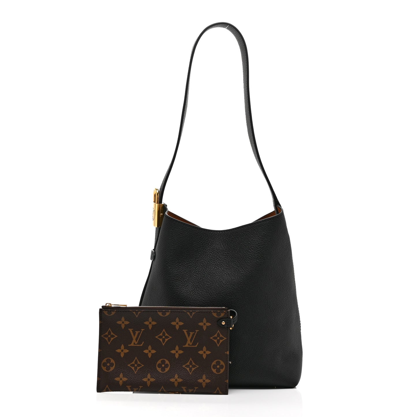 Grained Calfskin Low Key Hobo PM Black