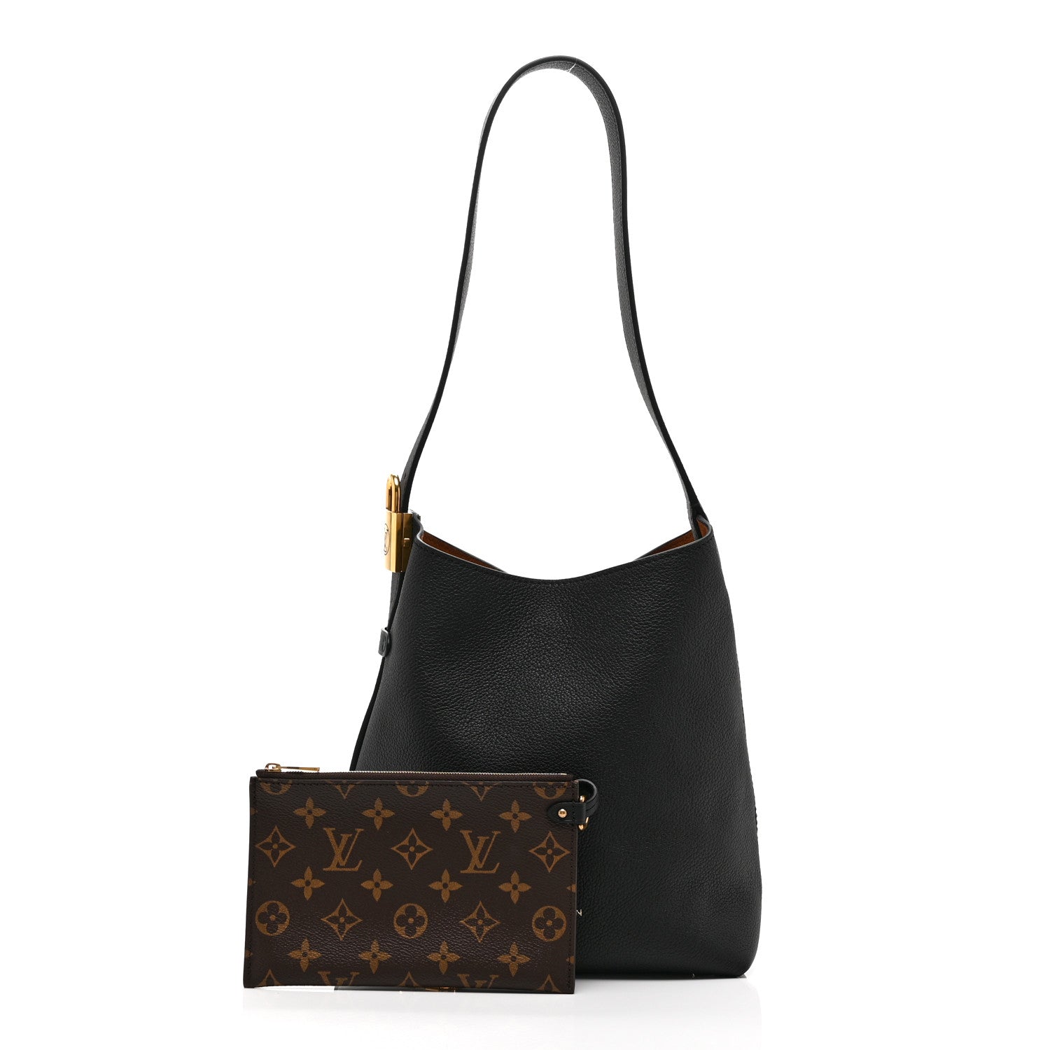 Louis Vuitton Grained Calfskin Low Key Hobo PM Black 3 of 10