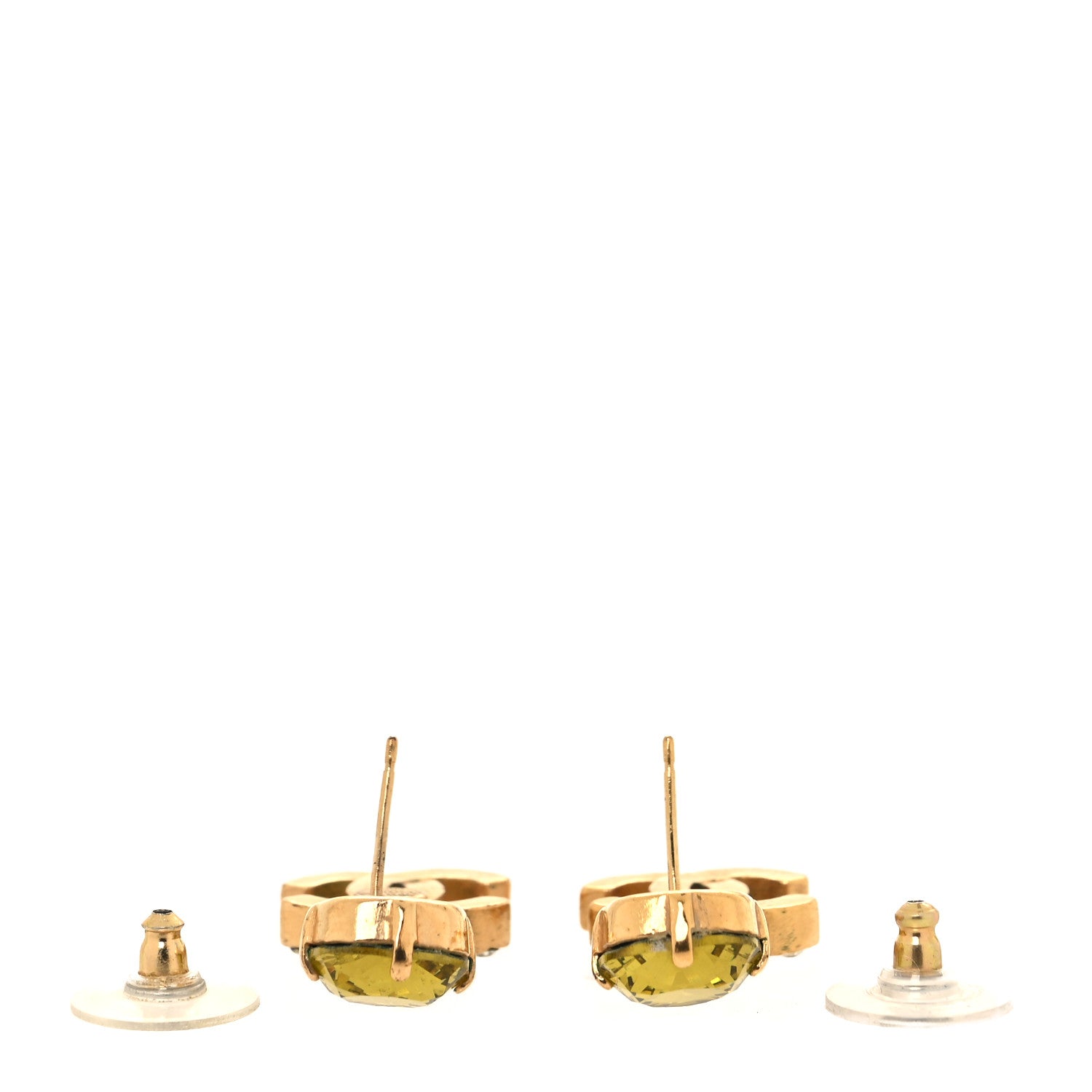 Chanel Crystal Pearl CC Drop Earrings Yellow Gold 3 of 6
