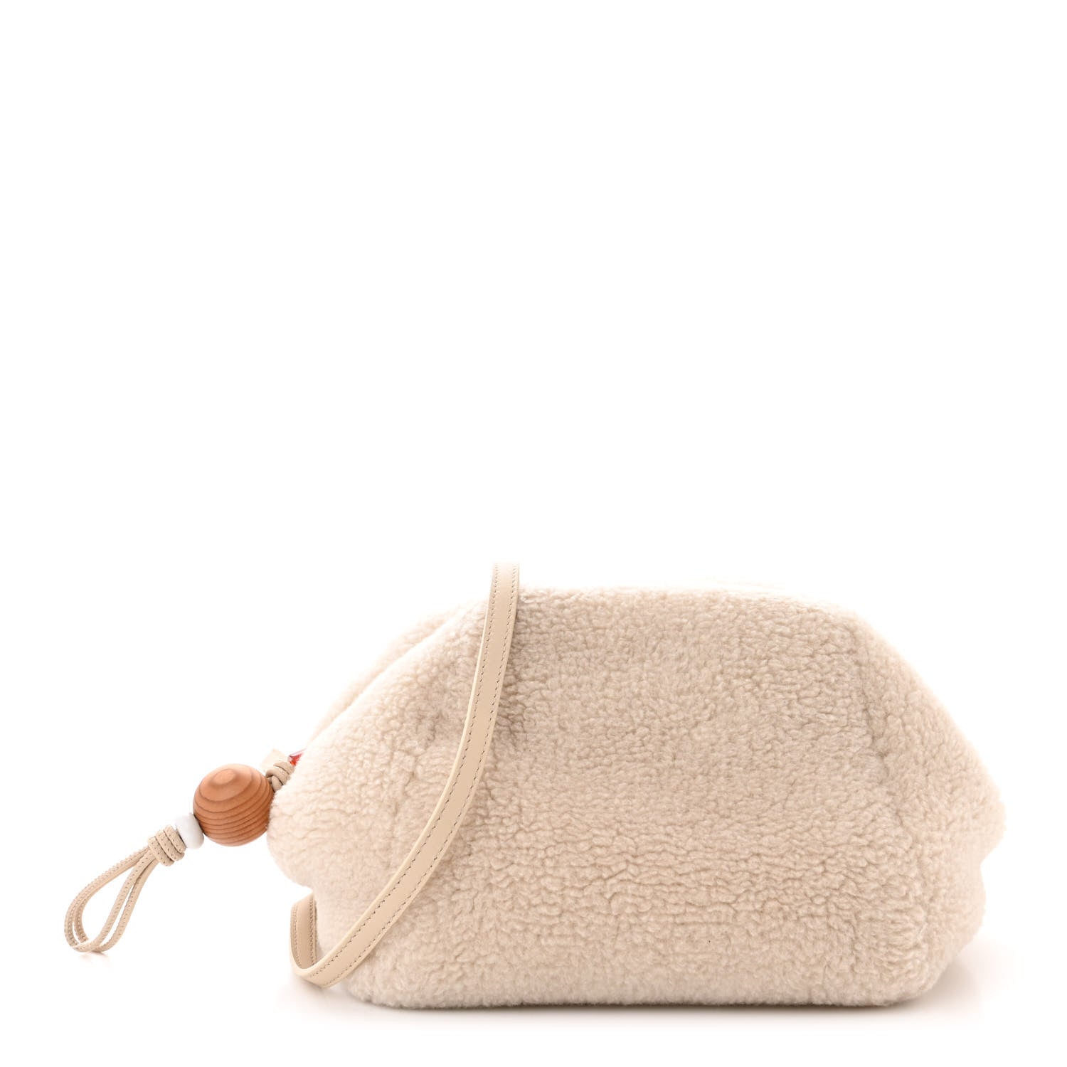 Loro Piana CashFur Pontaccio Puffy Pouch Clutch Bag Ancient Paper 1 of 9