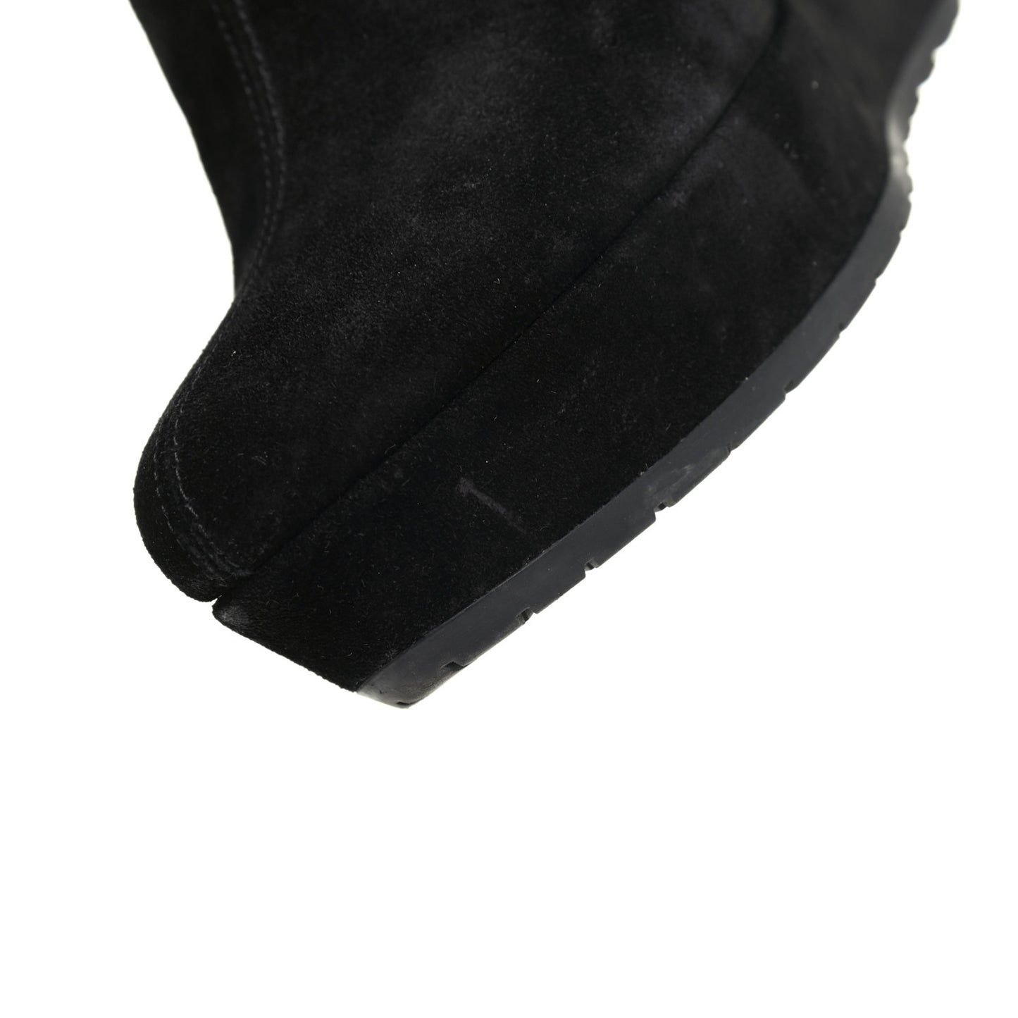 Suede Shearling Fur Microguccissima Courtney Tall Wedge Boots 36 Black