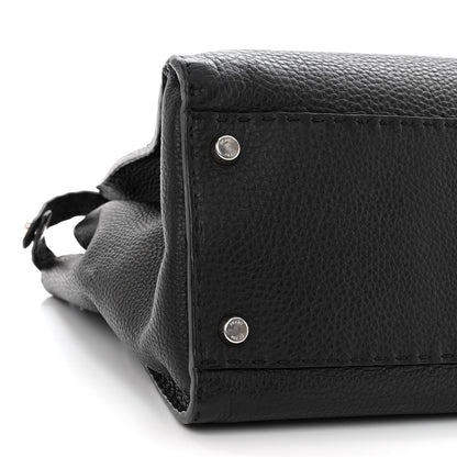 Fendi Cuoio Romano Selleria Bi-Color Large Peekaboo Iconic Satchel Black Mou 10 of 13