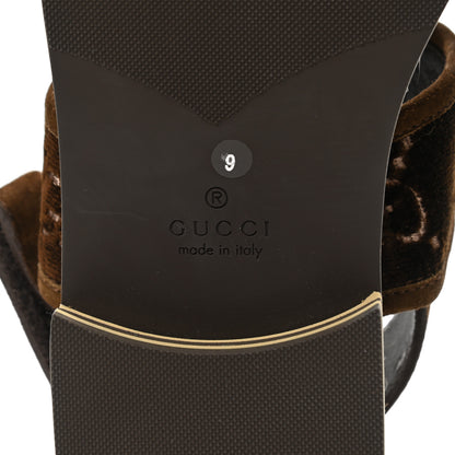 Gucci Velvet GG Monogram Suede Mens Platform Sandals 9 Coffee 6 of 8