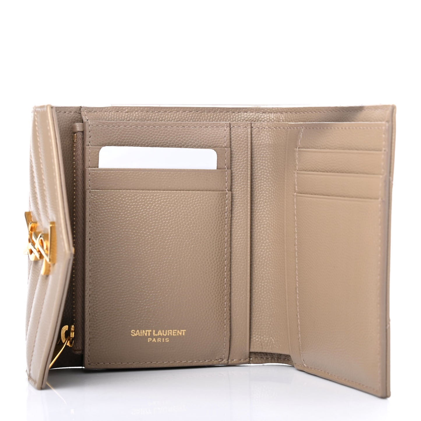 Grain De Poudre Matelasse Chevron Small Monogram Envelope Wallet Dusty Grey