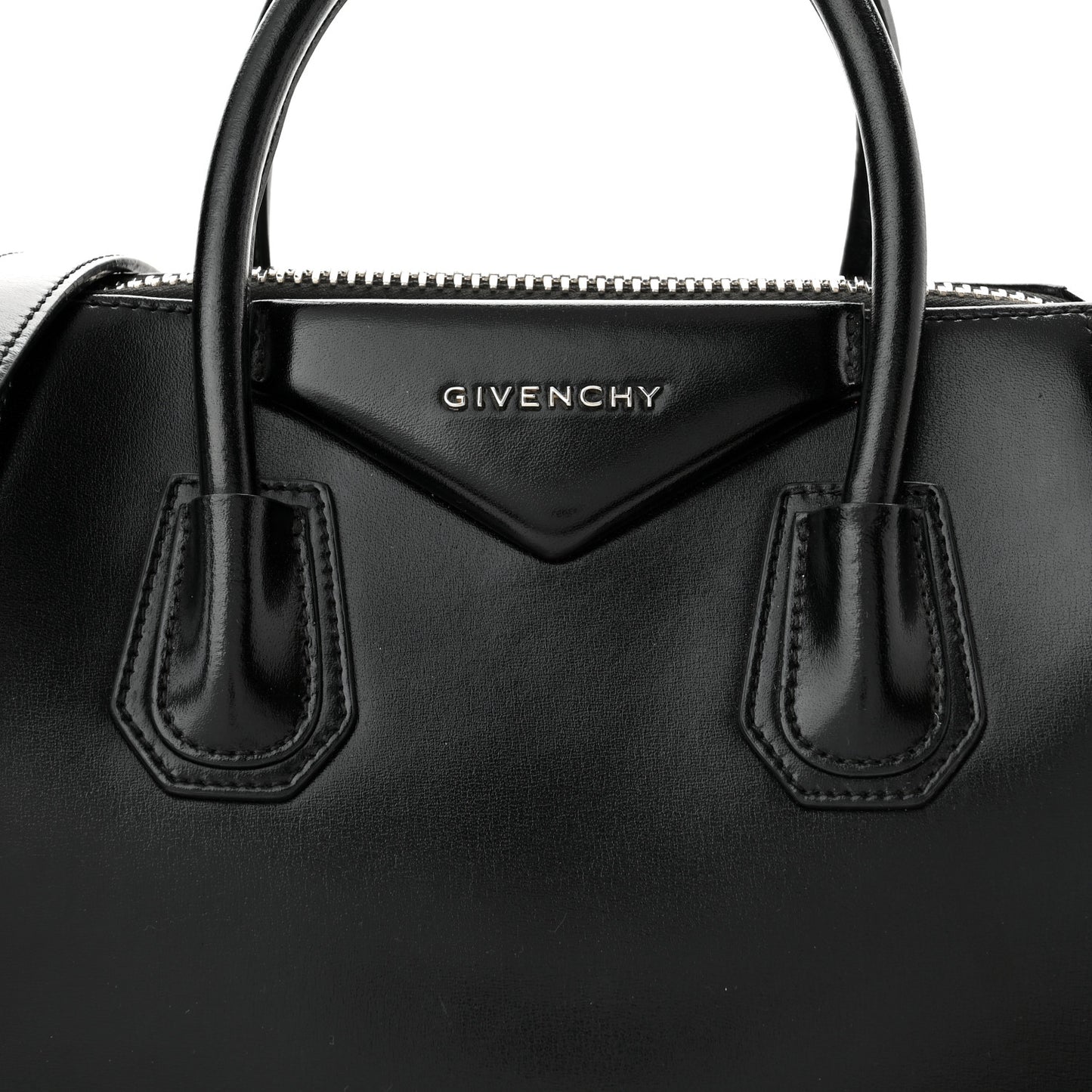 Shiny Lord Calfskin Small Antigona Black