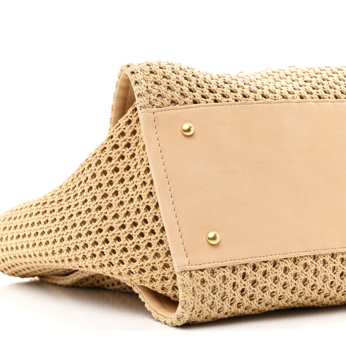 Straw Suede Calfskin Medium Deauville Tote Beige