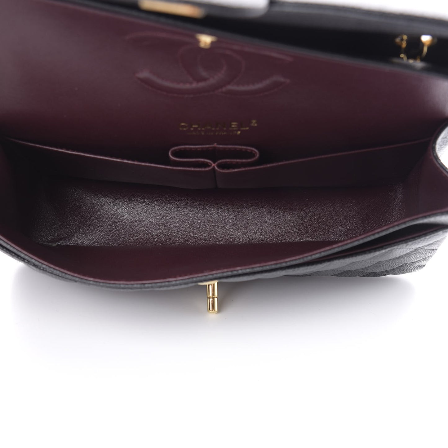 Caviar Quilted Medium Double Flap Black