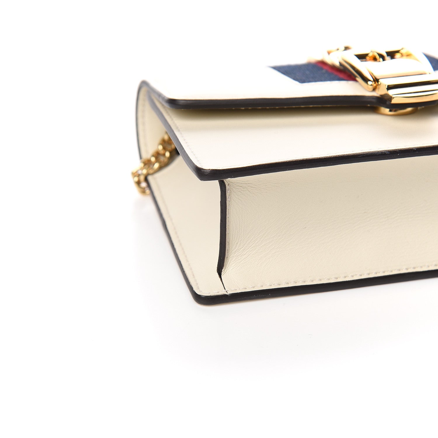 Gucci Calfskin Super Mini Sylvie Chain Shoulder Bag White 8 of 10